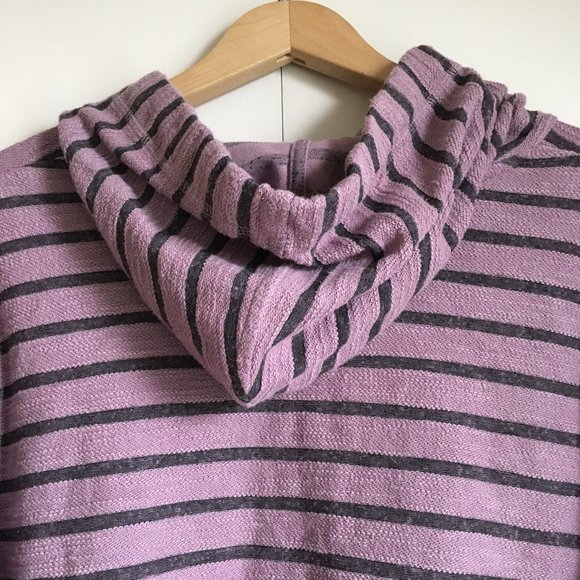 Activezone Mauve and Black Stripe Drawstring Baja Hoodie - Picture 5 of 14